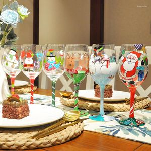 Wine Glasses Europe Artificial Hand-Painted Cup Crystal Glass Goblet Ornaments Christmas Gift Home Party Drinking Ware