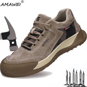 Güvenlik Ayakkabıları AMAWEI Erkek Güvenlik Ayakkabıları İş Spor ayakkabıları Yıkılmaz Botlar Erkekler Çelik Tip Ponks-Ponct-Paspliat Ayakkabı Sport Trail Run Shoes Açık Mekan 230720