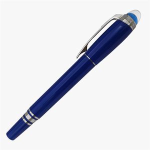 GIFTPEN Penna di lusso Classica rotonda Crystal Blue Signature Penne Regalo nobile Forgiatura in metallo Scrittura confortevole Good-Gift270Q