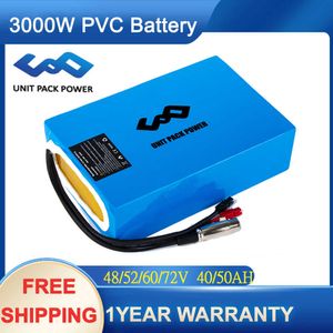 60V 40AH litiumbatteri 48V Ebike PVC-batteri 72V 52V 50AH för 5000W 3000W Electric Bicycle Scooter Motorcykel/trike/go-kart