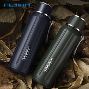 Tumblers FEIJIAN 600ml Double Wall Insulated Water Bottle Outdoor Travel Sports Bottles Stainless Steel Thermos For Tea Travel Cup 230720