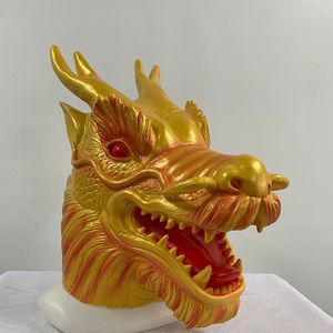 Festival di primavera cinese Maschera testa di drago 12 Maschera animale in lattice zodiaco Costume Teatro Festa in maschera Spettacolo Halloween Prop