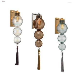 Wall Lamp Nordic Cottagecore Decor Stained Glass Led For Hallway Living Room Corridor Loft Sconce Interior Art Lighting Fixture