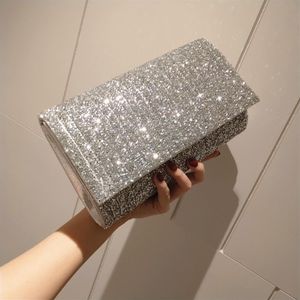 BlingBling Rhinestone Handbags Diamond Dinner Bags Ladies Clutch Shoulder Diagonal Dress Women Bridal Banquet Female Wedding Party313Z