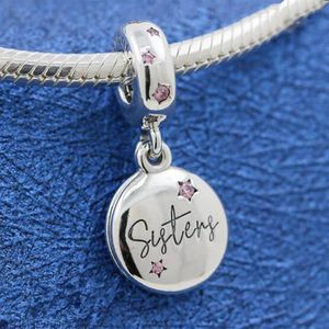 2019 New Diy Loose Bead 925 Sterling Silver Forever Sisters Hanging Dingle Charm passar europeiska Pandora smycken Armband Neckor237w