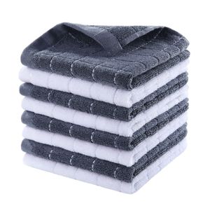 Cleaning Cloths Homaxy 4/8Pcs 100% Cotton Dishcloth Ultra Soft And Absorbent Kitchen Towels Household Cleaning Tools For Kitchen Wash Cloth 230720