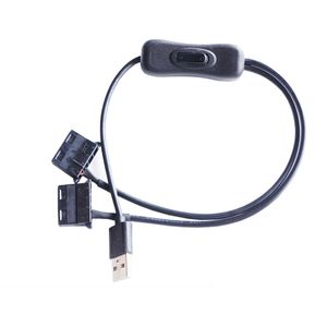 Computer USB maschio a doppio cavo adattatore per ventola Molex 4PIN con interruttore ON/OFF Cavo di alimentazione splitter a Y per telaio del computer Ventola di raffreddamento per PC desktop