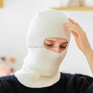 winter knit mask Full Face Cover hats Balaclava cap Designer Ski Masks Outdoor Motorcycle cycling knitted acrylic one hole Balaclava skiing CS tactical hood beanie