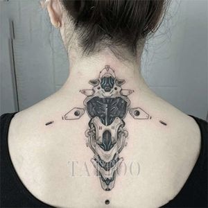 Tatuagem Cyberpunk para homens mulheres tatuagens temporárias à prova d'água duradoura tatuagem falsa braço clavícula pescoço tatuagem adesivos tatuagens punk