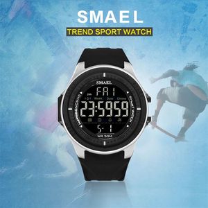 LED digitala armbandsur Luxury Brand Smael Men Clock Automatiska sportklockor Alarm Reloje Hombre 1380 Army Watch Waterproof Men290L