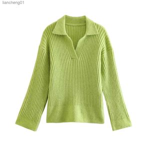 Green Sweater Women Pullover Fall Winter Women Warm Tops Jersey Long Sleeves Top Pulls Ribbed Sweaters Women's Jumpers L230619