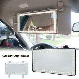 Car Interior Makeup Mirror with LED Light Auto Visor HD Cosmetic Mirrors Universal Car Vanity Sun Visor Shade Mirror Smart Touch269p
