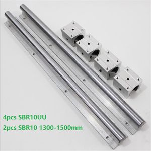 2pcs SBR10 1300mm 1400mm 1500mm support rail linear rail guide 4pcs SBR10UU linear bearing blocks for CNC router parts2807