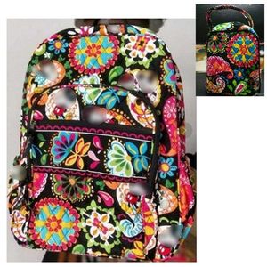 Cartoon Cotton Backpack School bag match with cartoon lunch bag292V