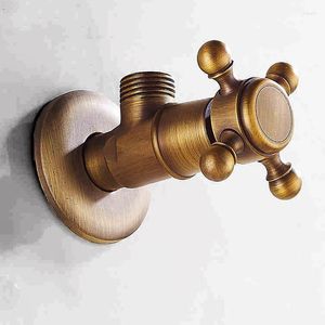 Torneiras de cozinha válvula de ângulo de cobre antigo europeu e frio para banheiro acessórios de torneira universal