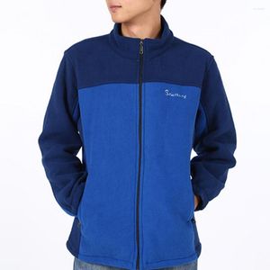 Felpe con cappuccio da uomo Colletto alla coreana Corrispondenza di colore Felpe in pile polare caldo Primavera Autunno Giacche casual per Sudaderas Hombre