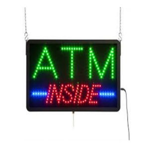 20 st mycket hela 19''x10''x0 5 '' Multicolor LED ATM inuti Sign Black Plastic Option266p