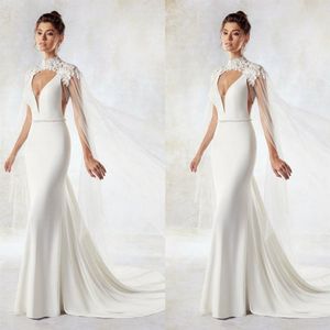 Nova Moda Jaquetas de Casamento Apliques de Renda Branca Manto Capa Lindo Envoltório de Casamento Feito sob Medida Xaile de Noiva 283g