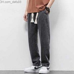 Men's Pants Spring and Summer Men's Jeans Cotton Soft Drawn Straight Pants Elastic Waist Retro Korean Casual Men's Jeans Plus Size S-5XL Z230721