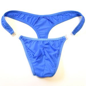 Men 's sexy T - thongs pants transparent transparent low - hanging silk milk silk can be unblocked331S