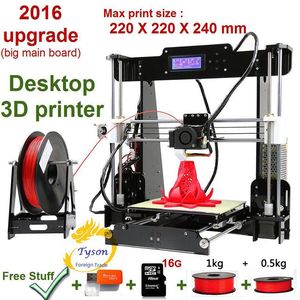 Nuovo stampante 3D Desktop Aggiornamento Prusa I5 Dimensione 220 220 240 mm Frame acrilico LCD 1 5 kg Filamento da 16G 16G TF per regalo Big Main Board 3259E