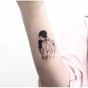 Lindo esboço abraço tatuagem adesivos mulheres homens casal tatuagens temporárias punk tatuagem falsa adesivo fofo tatuagem tatuagem arte tatuaje