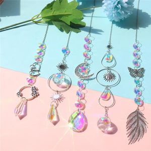 Decorazioni da giardino Crystal Sun Catcher Wind Chime Home Hanging Outdoor Decor Ornamenti pendenti colorati fatti a mano Goccia