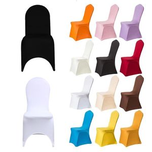 Pokrywa krzesła 10pcs Cover Suknia ślubna Biała okładka krzesła Restauracja Bankiet El Jading Party Lycra poliester Spandex Outdoor 230720