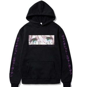 Erkek Hoodies Sweatshirts Japon anime Violet Evergarden Hoodies Erkek Kadın Moda Sokak Giyim Giysileri Harajuku Sweatshirt Üstler Sudaderas Ter Homme X0720