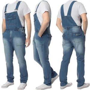 Männer Denim Overalls Slim Fit Hohe Taille Jean Overall Streetwear Herren Kleidung Beiläufige Gerade Jeans Overall-spielanzug Pocket232H