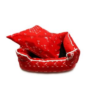 Cama de cães de grife com travesseiro e cobertor de luxo anti-ansiedade ortopédica canteiros de animais de estimação para gatos internos ou filho