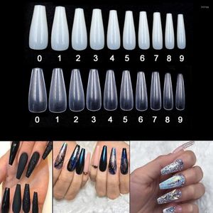 Unghie finte aggiornate500pcs French Ballet / M Style Full Cover Nail Art Tips Gel UV Punta acrilica Clear Natural Salon Fake Set