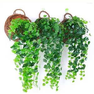 Decorative Flowers Artificial Plants Ivy Leaf Green Vine Garland Plastic Silk Cloth Fake Leaves Home Decor Greenery Plant Festive Party