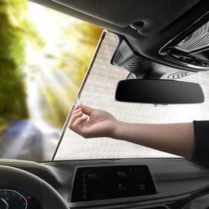 Car Sunshade Windshield Retractable Sun Shade Keep Vehicle Cool Prevent UV Rays Protection Fits Front Windshields Multipurpose Aut228v