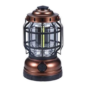 Przenośna mini Latarnia LED Camping na zewnątrz wędkarstwo wędkarstwo BBQ Lampa Vintage Dimming Latterns USB Bateria Ładowanie Bateria Mocne światła lampy ręcznej z kolbą