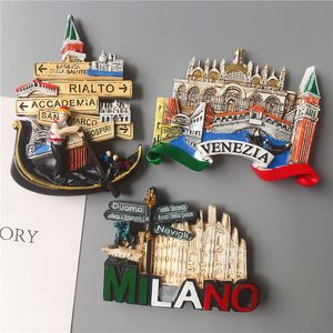 Kylmagneter Europeiska souvenir Kylskåp Milan Venice Italy Stereo Harts Magnet Home Decor 230721