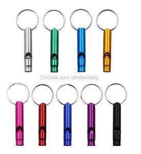 Aluminum Alloy Whistle Outdoor Gadgets Keyring Keychain Mini For Outdoor Emergency Survival Safety Sport Camping Hunting metal whistles