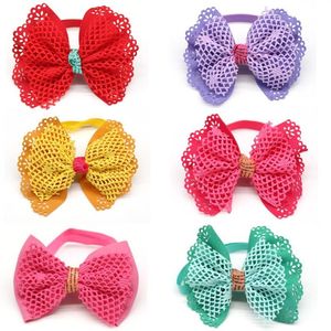 Odzież dla psów 100pcs Pet Bowties Ręcznie robione siatkowe tkaniny krawat krawat