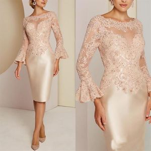 Classic Lace Mother of the Bride Dresses Long Sleeve Beads Wedding Guest Dress Custom Women Wear Evening Gowns Plus Size280W