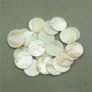 100pcs lot 35MM Round Natural White Shell Beads Fit Jewelry Earring Making Loose Shell Beads With Hole DIY Jewelry Findings234d