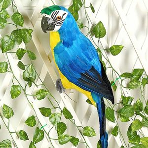 Trädgårdsdekorationer 2535 cm Handgjorda simulering Parrot Creative Feather Lawn Figurin Ornament Animal Bird Prop Decoration Miniature 230721