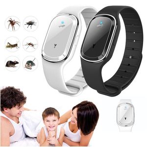 Pest Control Trasonic Mosquito Repellent Natural Bracelet Waterproof For Kids Adt White Black Drop Delivery Home Garden Household Sun Dhbqe