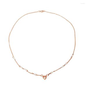 Pendant Necklaces Cool Wind Opal Love Necklace Female Light Luxury Niche Design Sense Small Pearl Crystal Powder