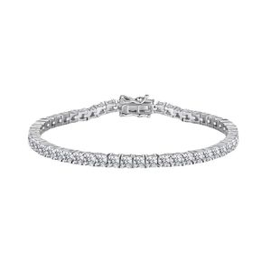 Moissanite Fashion Jewelry 3mm4mm5mm 여자 테니스 팔찌 스털링 실버 14K 화이트 골드 스택 테니스 팔찌 무료 배송