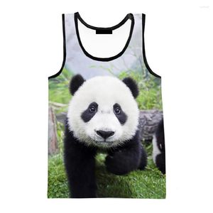 Мужские майки -вершины Panda 3D Print Men Women Женщины модные повседневные рубашки рубашки Hip Hop Streetwear негабаритная