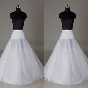 In Stock Petticoats Cheap 2015 Crinoline White A-Line Bridal Underskirt Slip No Hoops Full Length Petticoat for EveningPromWedding2433