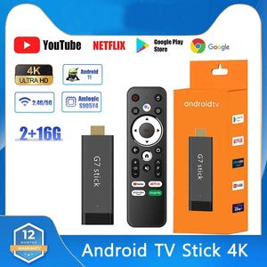 G7 Stick 4K TV Box Amlogic S905Y4 2G 16G WiFi BT 4.2 Media Player Smart Android 11 Atv TV Stick