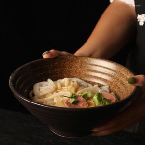 Skålar japanska ajisen ramen skål el kreativ tabell stor nudel hushåll keramik förtjockad anti-skalning soppa