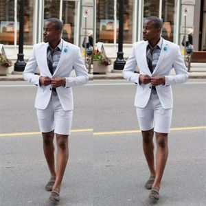 Swobodne białe garnitury notowania lapelowe formalne spodnie Tuxedo Groom Blezer Pants for Men Wedding Fit Party Dinner 2pcs233b