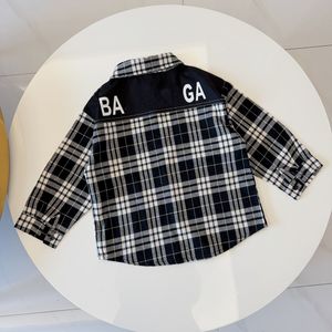 camiseta de bebê lapela camiseta infantil roupas de grife de manga comprida letras botão padrão fasion meninas meninos camiseta outono inverno primavera roupas formais uniforme escolar